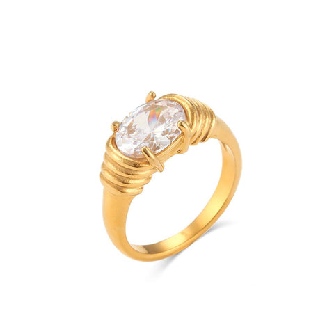 3A Zircon Shiny Stone Ring 18K Gold Plated Rings For Women-JW00023-Veeddydropshipping