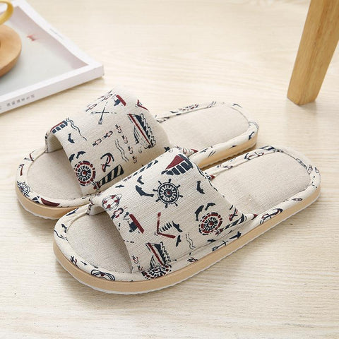 Couple Linen Slipper Spring Autumn Lightweight Unisex Bedroom-BS01303-Veeddydropshipping