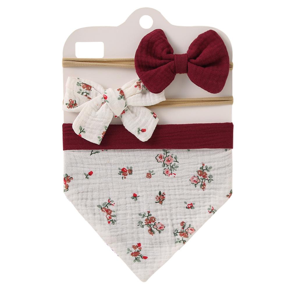 Feeding Burp Cloth with Bow Headband Adjustable Muslin-Veeddydropshipping-8