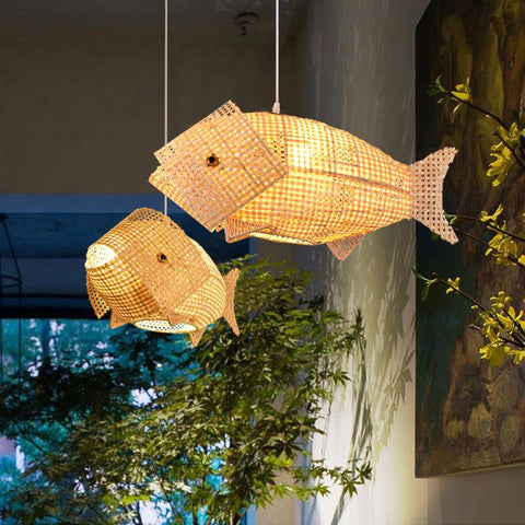 Chandelier Handmade Bamboo Rattan-TI00402-Veeddydropshipping