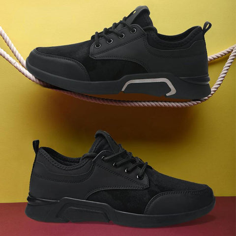 Black Fashion Jogging Trainers Flat Casual Comfortable-BS01382-Veeddydropshipping