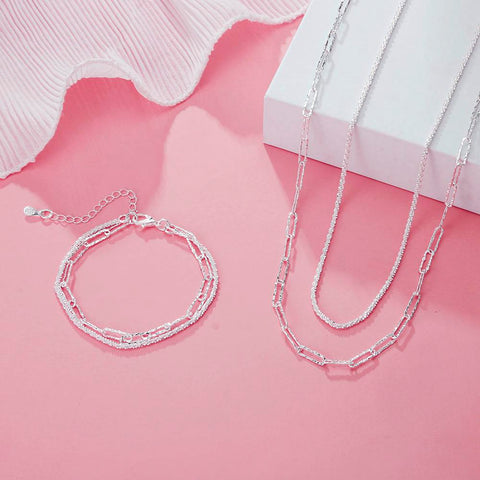 925 Sterling silver Beautiful bracelets necklaces  -JW00208-Veeddydropshipping