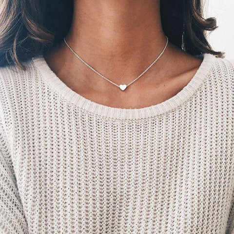 Simple Crystal Gold Color Pendant Necklace Set for WomeN-JW01332-Veeddydropshipping