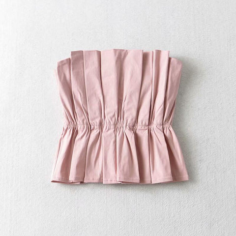Women Sexy Solid Cropped Tank Top Vintage Backless Pleated-Veeddydropshipping