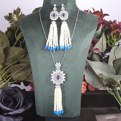 Luxury Big 2pcs Jewelry Set With Cubic Zirconia  -JW00321-Veeddydropshipping