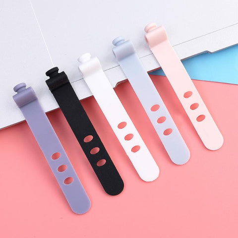 5pcs Silicone Data Cable Winder Headphone Clip Organizer Cord Tie for Power Mouse Headset-PA00867-Veeddydropshipping