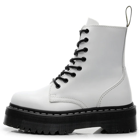 Women Shoes Black Leather Ankle Boots Punk Shoes Thick-BS00915-Veeddydropshipping