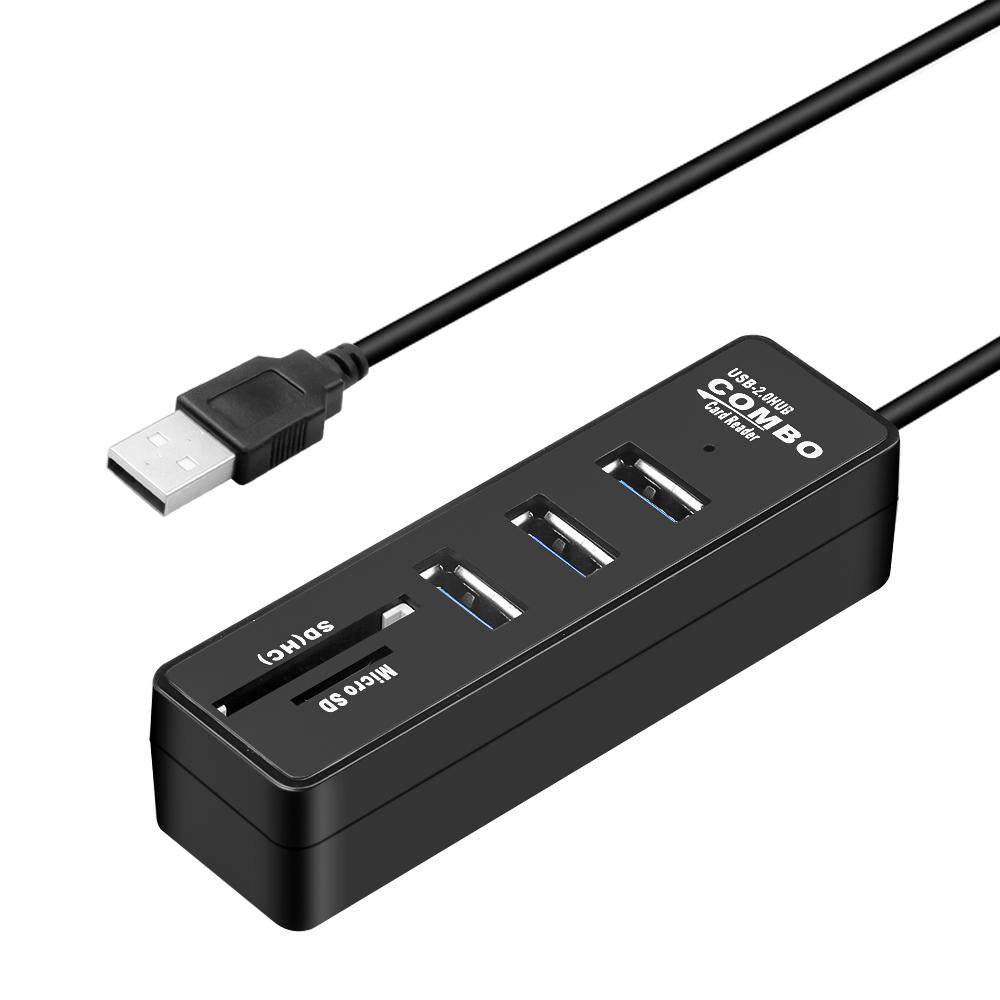 USB Combo Hub Multi USB 2.0 Hub 3 Ports Splitter-CO00118-Veeddydropshipping