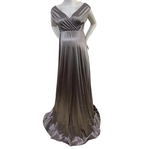 Silk Sexy Maternity Photo Shoot Dresses Long Baby Showers Party Evening-TB00616-Veeddydropshipping