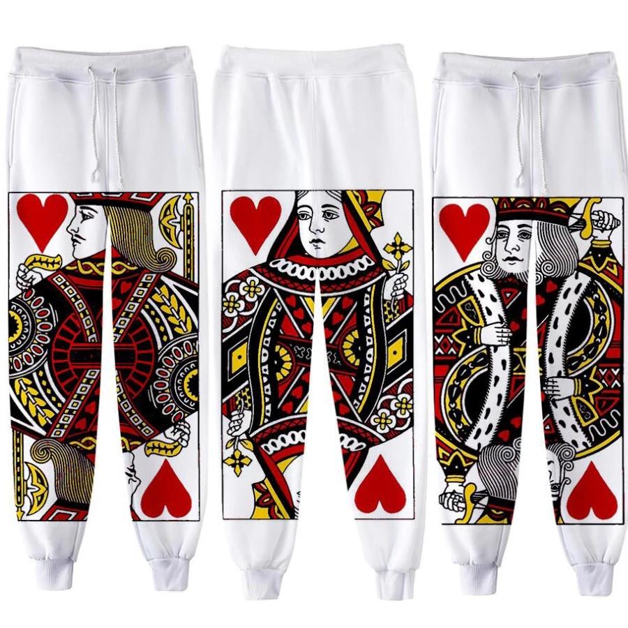pants Playing Cards K King Q Queen Poker Face-MF00434-Veeddydropshipping