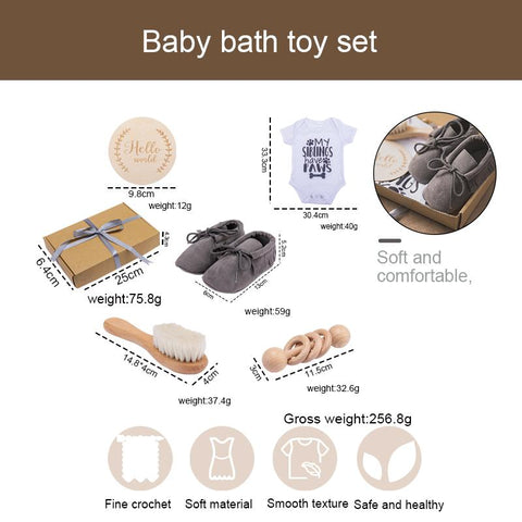 1set Baby Bath Toy Set Double Sided Cotton Blanket Crochet Lion Rattle-TB00781-Veeddydropshipping