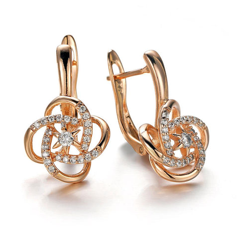 Circles Earrings Crystal Pendant 585 Earrings for Woman -JW01458-Veeddydropshipping
