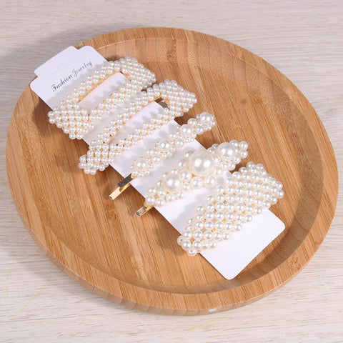 Fashion Pearl Hair Clip Snap Button Hair Pins for Women  -JW00504-Veeddydropshipping
