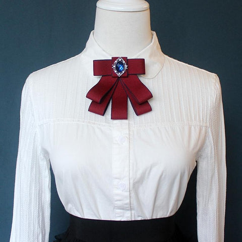 Bow Tie Brooches for Women-WF01255-Veeddydropshipping