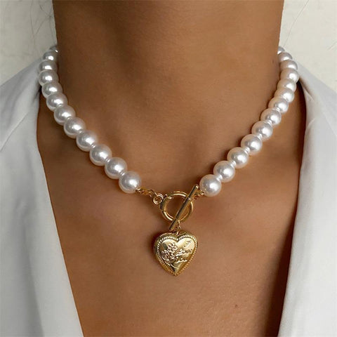 Pearl Choker Necklace For Women Fashion Imitation Pearl -JW01218-Veeddydropshipping