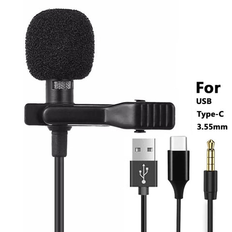 Lavalier – Microphone Portable à condensateur, 1.5m, micro-cravate filaire-CE01111-Veeddydropshipping