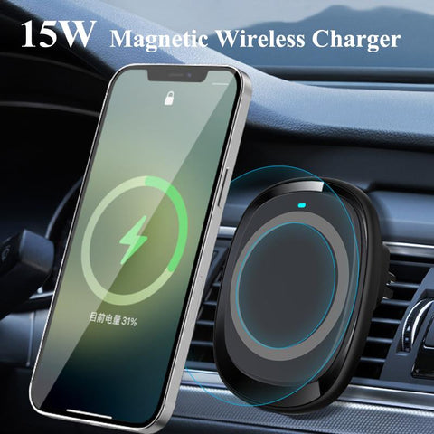Magnetic Wireless Car Charger 15W Qi Car Charger-PA01110-Veeddydropshipping