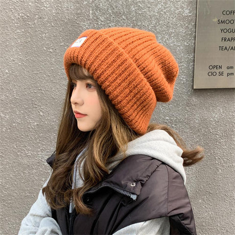 Beanies Hat Thick Soft Warm Coarse Large Knitted-MF978-Veeddydropshipping