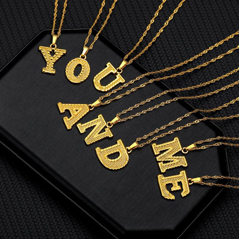 Necklaces For Women Stainless Steel A-Z Alphabet Pendant -JW01246-Veeddydropshipping
