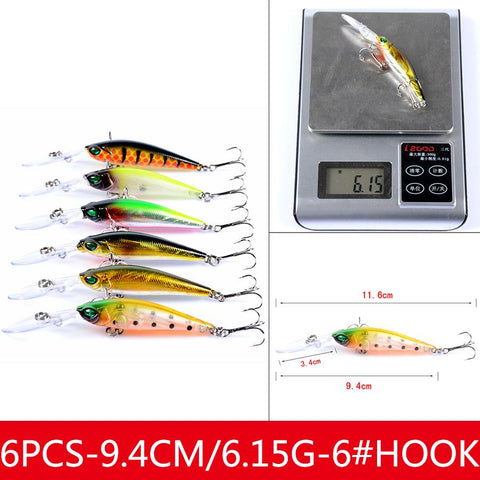 Minnow Hard Bait Kit Artificial Wobbler For Trolling Pike Crankbait Tackle Fishing -OS00315-Veeddydropshipping