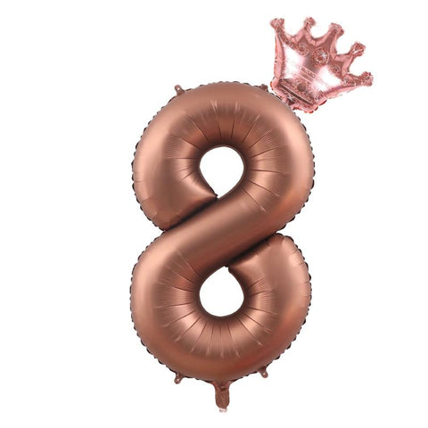 Cream Number Balloons with Crown-HA00592-Veeddydropshipping