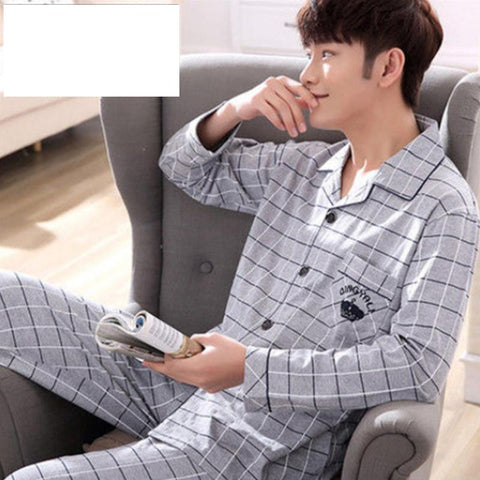 Pieces Lounge Sleepwear Pyjamas Plaid spring Bedgown Home Clothes-MF01660-Veeddydropshipping