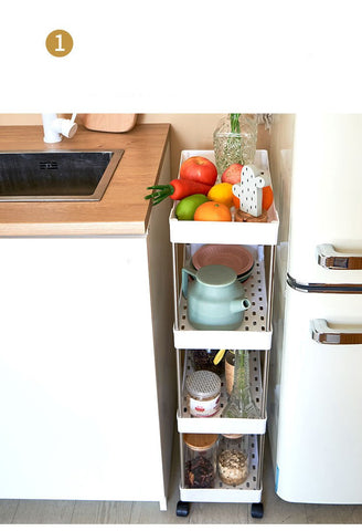 Durable Rolling Storage Shelf Movable Gap Storage Rack-HA01679-Veeddydropshipping