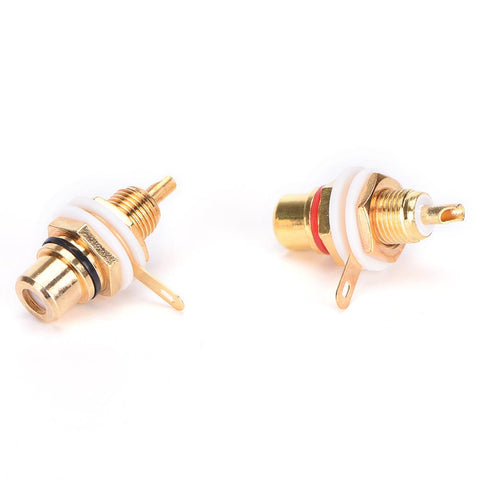 RCA Female Jack 10pcs Plated Rca Connector Gold Panel Mount Chassis Audio Socket Plug Bulkhead-CE00033-Veeddydropshipping