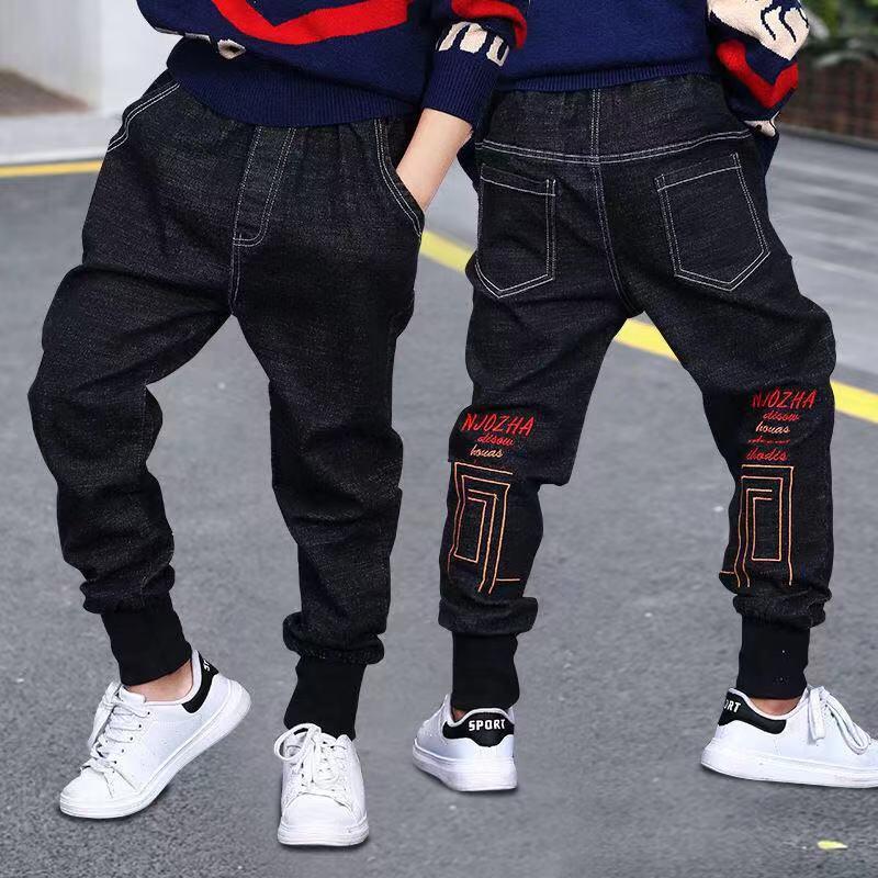 Baby Girls Boys Jeans Demin Legging Elastic Menina Black Pants-TB01298-Veeddydropshipping