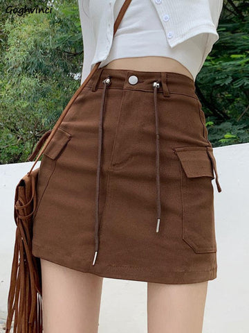 Denim Mini Cargo Skirts Women-Veeddydropshipping