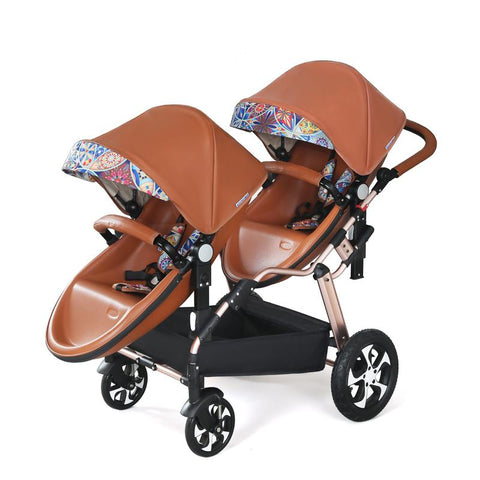 2023 New Twin baby strollers,Eggshel Double baby strollers,Luxury leather baby-TB00374-Veeddydropshipping