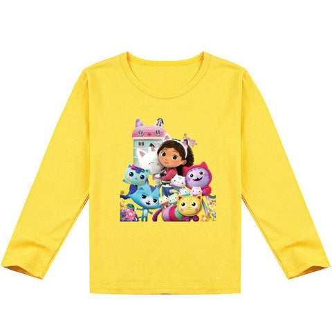 Baby Girls Cartoon Gabby Cats Clothes Kids Summer T Shirt Harajuku Boys-TB01151-Veeddydropshipping