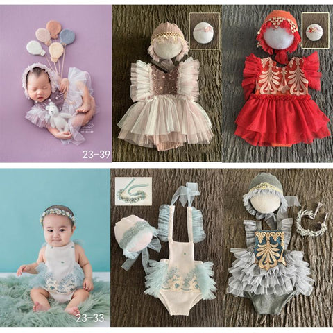 Baby Newborn Photography Props Girl Lace Princess Dress  Outfit Romper-TB00771-Veeddydropshipping