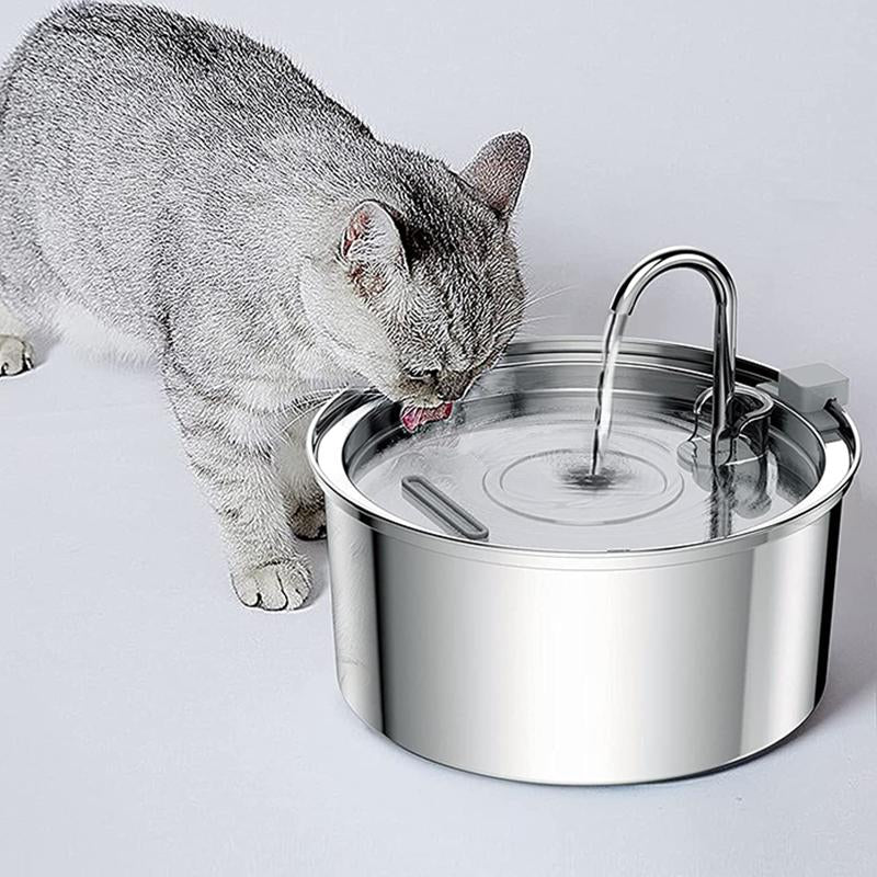Cat Drinking Fountain Automatic Stainless Steel-HA01387-Veeddydropshipping