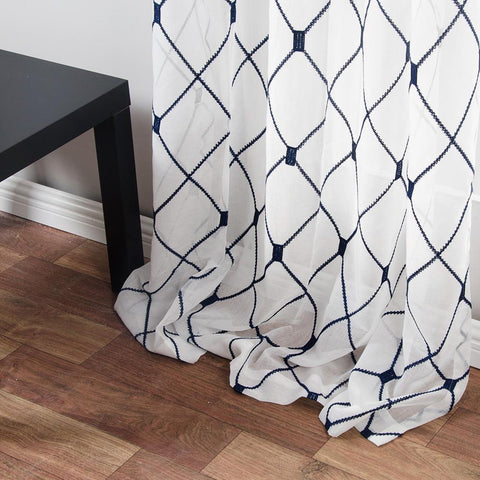 Sheer Curtains Tulle Window Curtains-HA00415-Veeddydropshipping