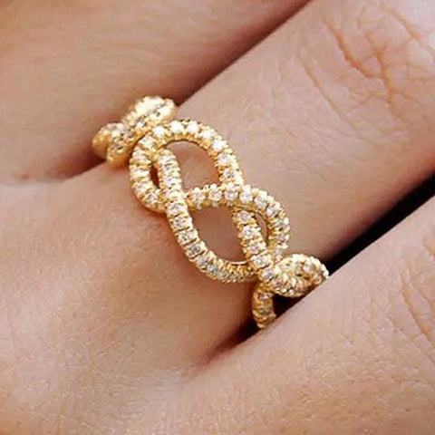 Twist Design Ring for Woman CZ Female Finger Fashion Jewelry-JW01407-Veeddydropshipping