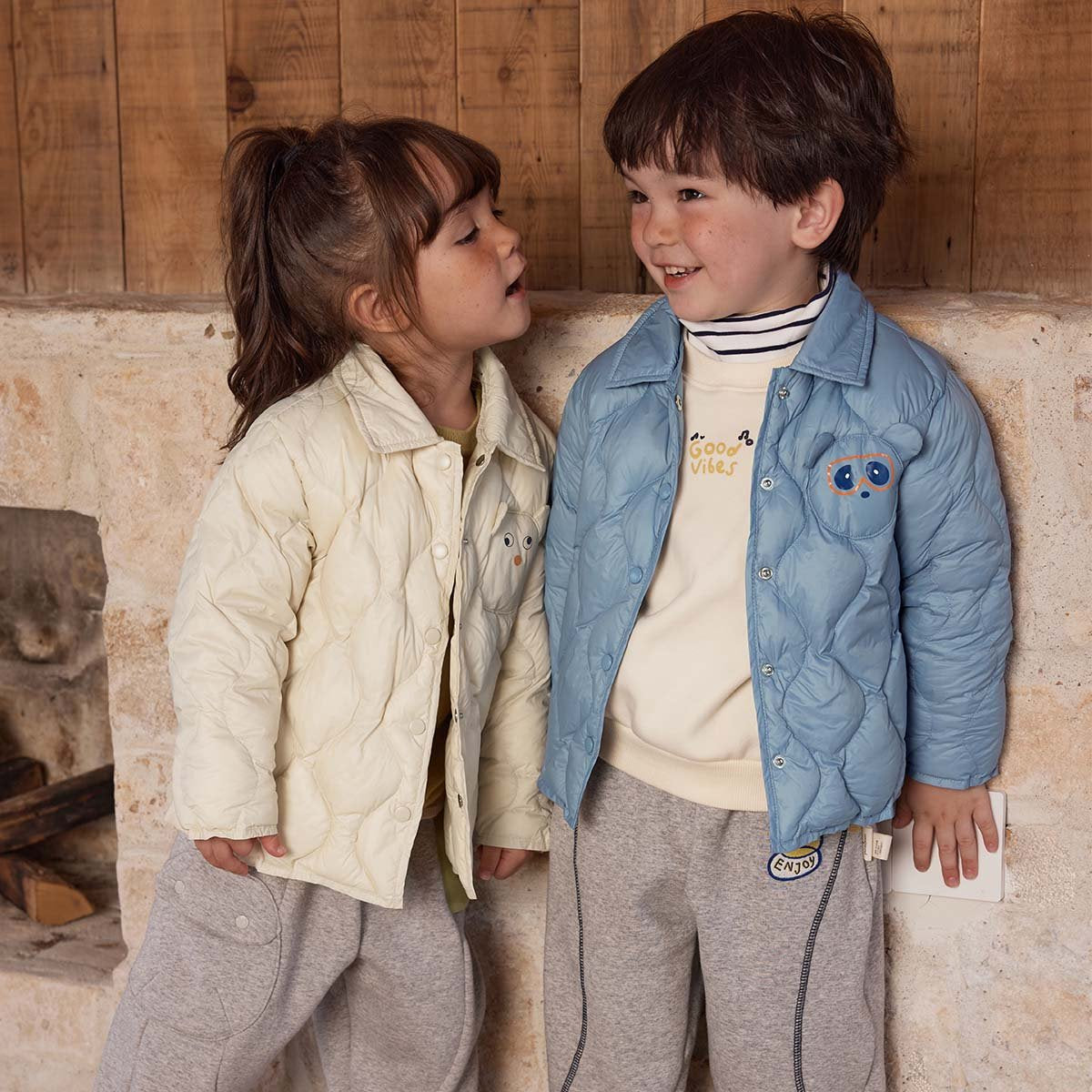 Baby Toddler Boys Girls Down Puffer Jacket Polo Collar-TB01007-Veeddydropshipping