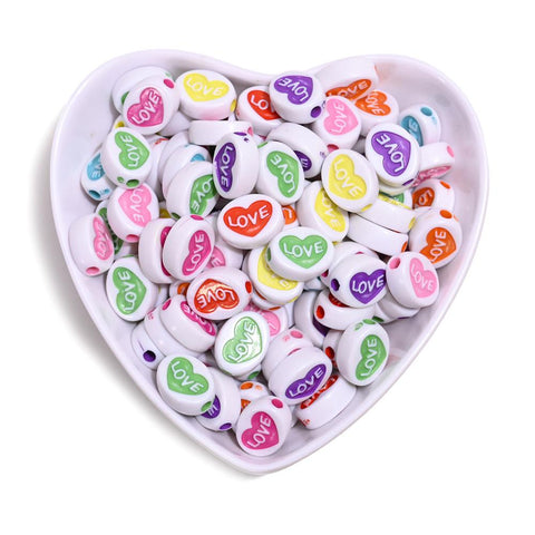 Heart Acrylic Spacer Beads Making Necklace-JW01501-Veeddydropshipping