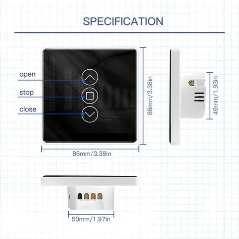 1pcs Curtain Smart Switch Tuya Smart Wireless WiFi RF Smart Curtain Touch-TI01064-Veeddydropshipping