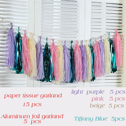 Iridescent DIY Tissue Paper Tassel Garlands-HA00587-Veeddydropshipping