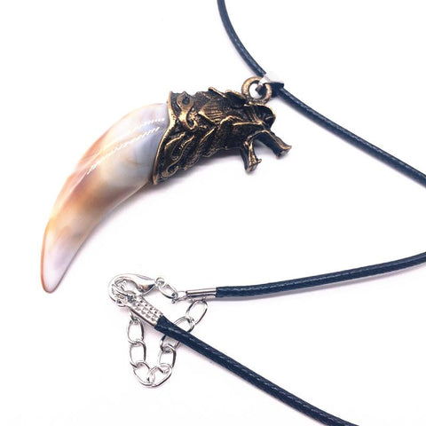 Pendant Necklace Vintage Bronze Tooth Pendant Necklace -JW01278-Veeddydropshipping