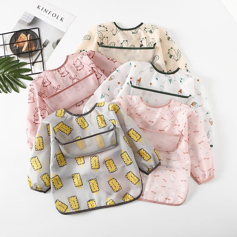 Cute Baby Bibs Toddler Baberos Bavoir Waterproof Long Sleeve -Veeddydropshipping-3