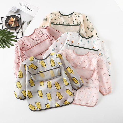 Cute Baby Bibs Toddler Baberos Bavoir Waterproof Long Sleeve -Veeddydropshipping-3