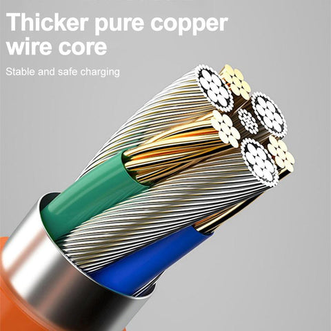 120W 6A Rotating Fast Charging Data Cable for Apple Samsung Xiaomi Huawei Glowing-PA00431-Veeddydropshipping