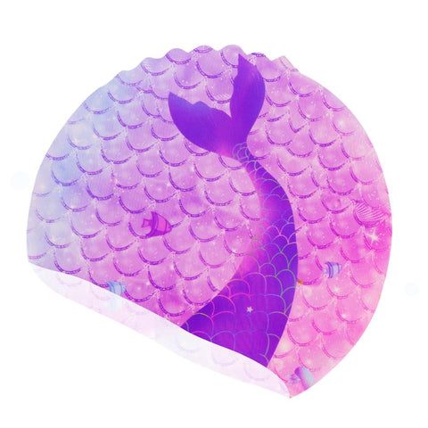 Cute Girl Swimming Cap For Children Kids Waterproof Elastic Silicone Swim -OS00150-Veeddydropshipping