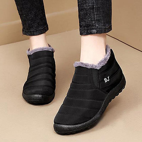 Shoes Platform Slip On Fur Boots Ladies Waterproof Ankle-BS00921-Veeddydropshipping