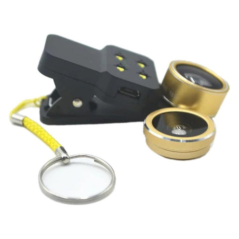 4 In 1 HD Ultra Wide Angle Mobile Lens with Selfie Ring Lamp-PA01239-Veeddydropshipping