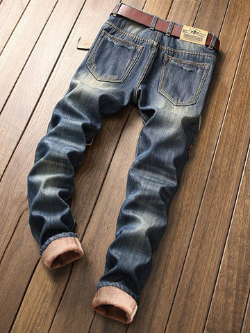 Men High Quality Patchwork Ripped Jeans Distressed Denim Trousers Male-TB01300-Veeddydropshipping