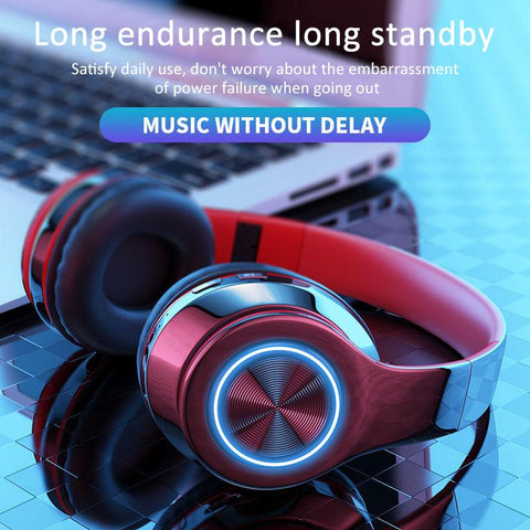 Wireless Light emitting Headset Bluetooth Headset Subwoofer Stereo Pluggable -CE01046-Veeddydropshipping