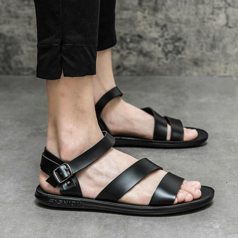 Strap Zipper Men&#39;s Sandals Slippers Shoes for Men-BS01570-Veeddydropshipping
